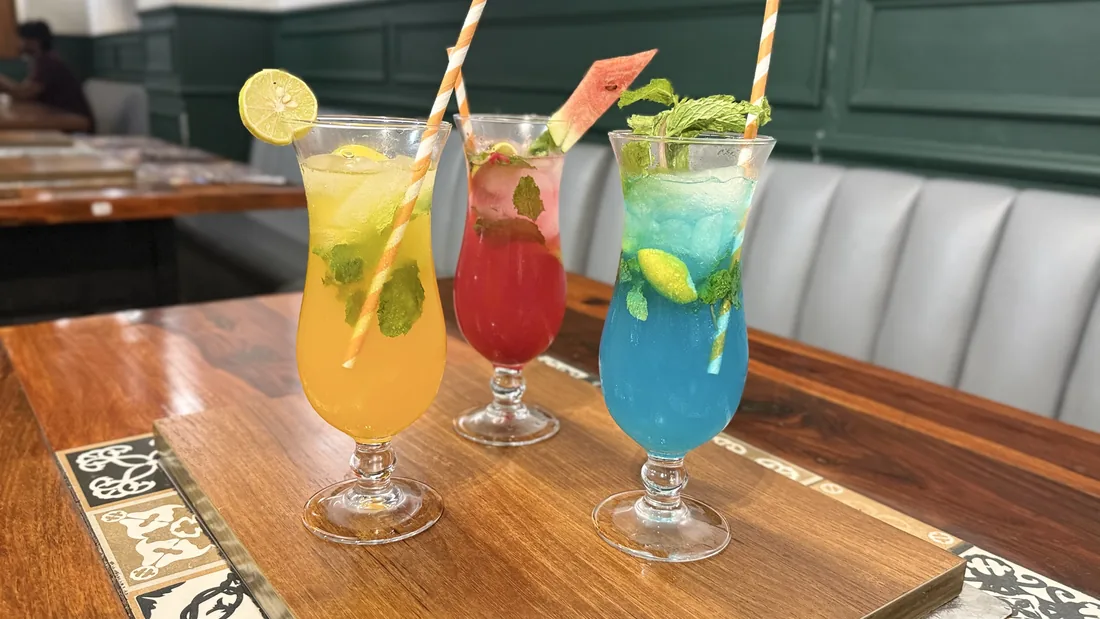 Refreshing house-made mocktails at Food on Fire, Hanamkonda, Warangal